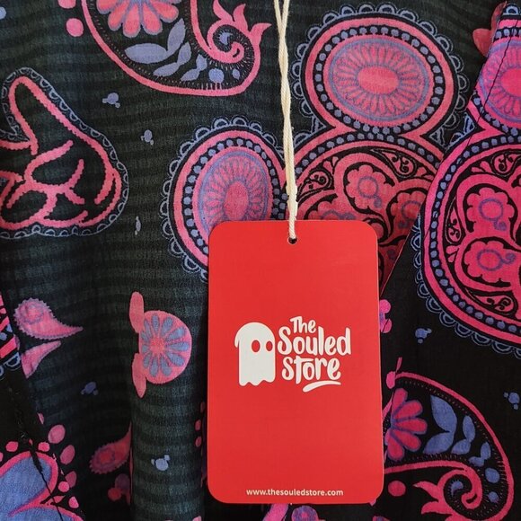 NWT Souled Store Disney Whimsigoth Boho Paisley Crop Top Indie Hippie  Small - Picture 8 of 13